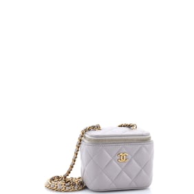 Chanel Pearl Crush Vanity Case with Chain Quilted Lambskin Mini