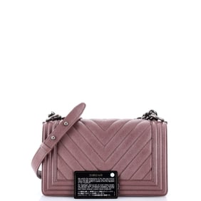 Chanel Boy Flap Bag Chevron Caviar Old Medium
