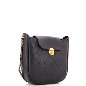 Chanel Flap Hobo Diamond Perforated Caviar Small