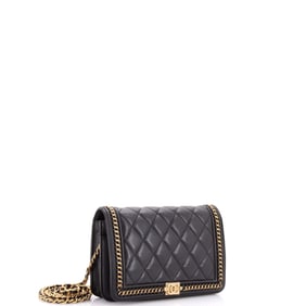 Chanel Chain Around Boy Wallet on Chain Quilted Lambskin