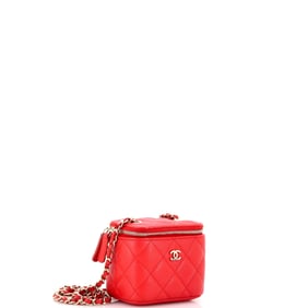 Chanel Classic Vanity Case with Chain Quilted Caviar Mini