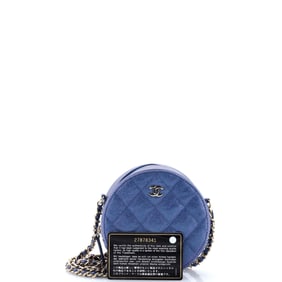 Chanel Round Clutch with Chain Quilted Iridescent Caviar Mini