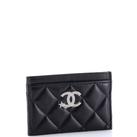 Chanel CC Stars Card Holder Quilted Lambskin