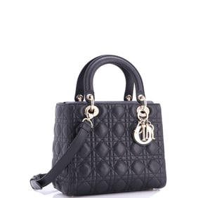 Christian Dior Lady Dior Bag Cannage Quilt Grained Calfskin Medium