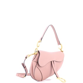 Christian Dior Saddle Handbag with Strap Leather Medium