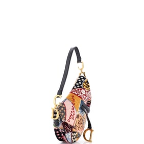 Christian Dior Peace and Love Saddle Bag Embroidered and Beaded Leather Medium