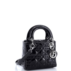 Christian Dior Lady Dior Bag Cannage Quilt Patent Mini