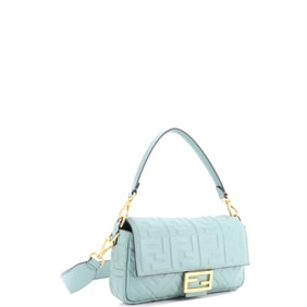Fendi Baguette NM Bag Zucca Embossed Leather Medium