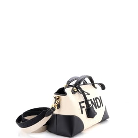 Fendi Logo By The Way Satchel Canvas and Leather Medium
