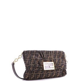 Fendi Mia Flap Crossbody Bag Zucca Canvas Medium