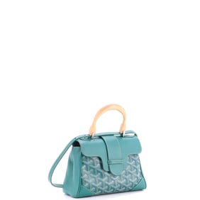 Goyard Saigon Top Handle Bag Coated Canvas with Leather Mini