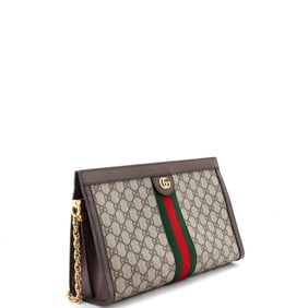 Gucci Ophidia Chain Shoulder Bag GG Coated Canvas Medium
