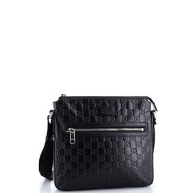 Gucci Signature Zip Messenger Bag Guccissima Leather Small