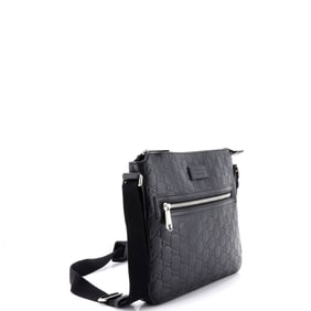 Gucci Signature Zip Messenger Bag Guccissima Leather Small