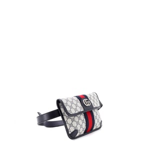 Gucci Ophidia Flap Belt Bag GG Coated Canvas with Leather