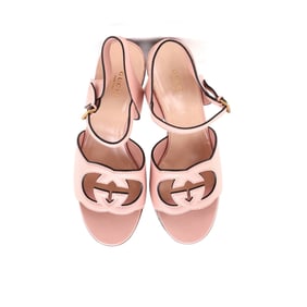 Gucci Women's Cut-out GG Platform Heeled Sandals Leather