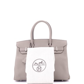 Hermes Birkin Handbag Grey Epsom with Palladium Hardware 30