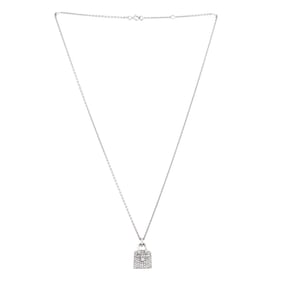 Hermes Birkin Amulette Pendant Necklace 18K White Gold and Diamonds