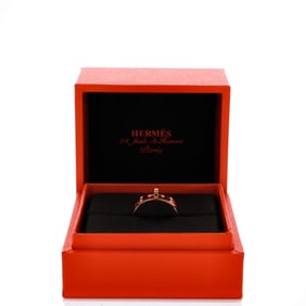 Hermes Kelly Ring 18K Rose Gold with Diamonds PM