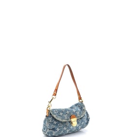 Louis Vuitton Pleaty Handbag Denim Mini