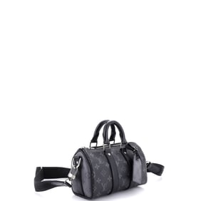 Louis Vuitton Keepall Bandouliere Bag Reverse Monogram Eclipse Canvas 25