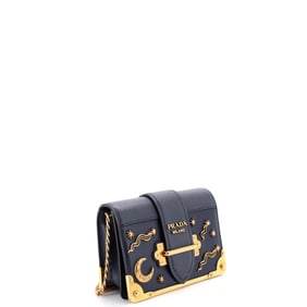 Prada Cahier Crossbody Bag Embellished Leather Small