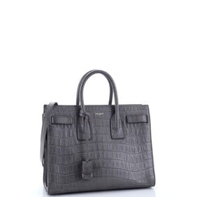 Saint Laurent Sac de Jour NM Bag Crocodile Embossed Leather Small