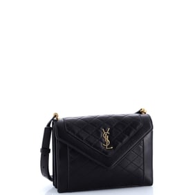 Saint Laurent Gaby Envelope Satchel Quilted Leather Mini