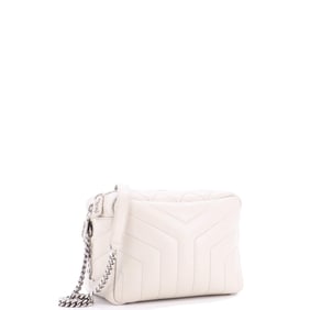 Saint Laurent LouLou Bowling Bag Matelasse Chevron Leather Small