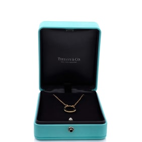 Tiffany & Co. Lock Motif Pendant Necklace 18K Yellow Gold and Diamonds Small