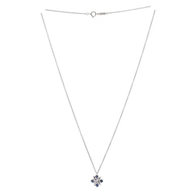 Tiffany & Co. Schlumberger Lynn Pendant Necklace Platinum with Blue Sapphires