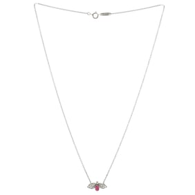 Tiffany & Co. Paper Flowers Firefly Pendant Necklace Platinum with Diamonds and Pink Tourmaline