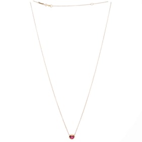 Tiffany & Co. Paloma's Studio Hexagon Pendant Necklace 18K Yellow Gold with Rubellite