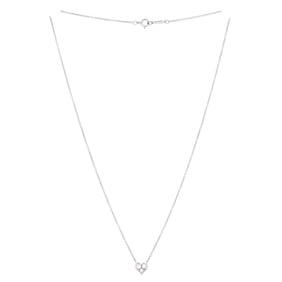 Tiffany & Co. Heart 3 Diamond Pendant Necklace Platinum with Diamonds