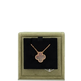 Van Cleef & Arpels Vintage Alhambra Pendant Necklace 18K Rose Gold and Grey Mother of Pearl