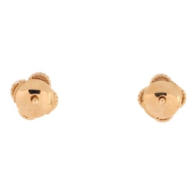 Van Cleef & Arpels Sweet Alhambra Stud Earrings 18K Rose Gold and Carnelian