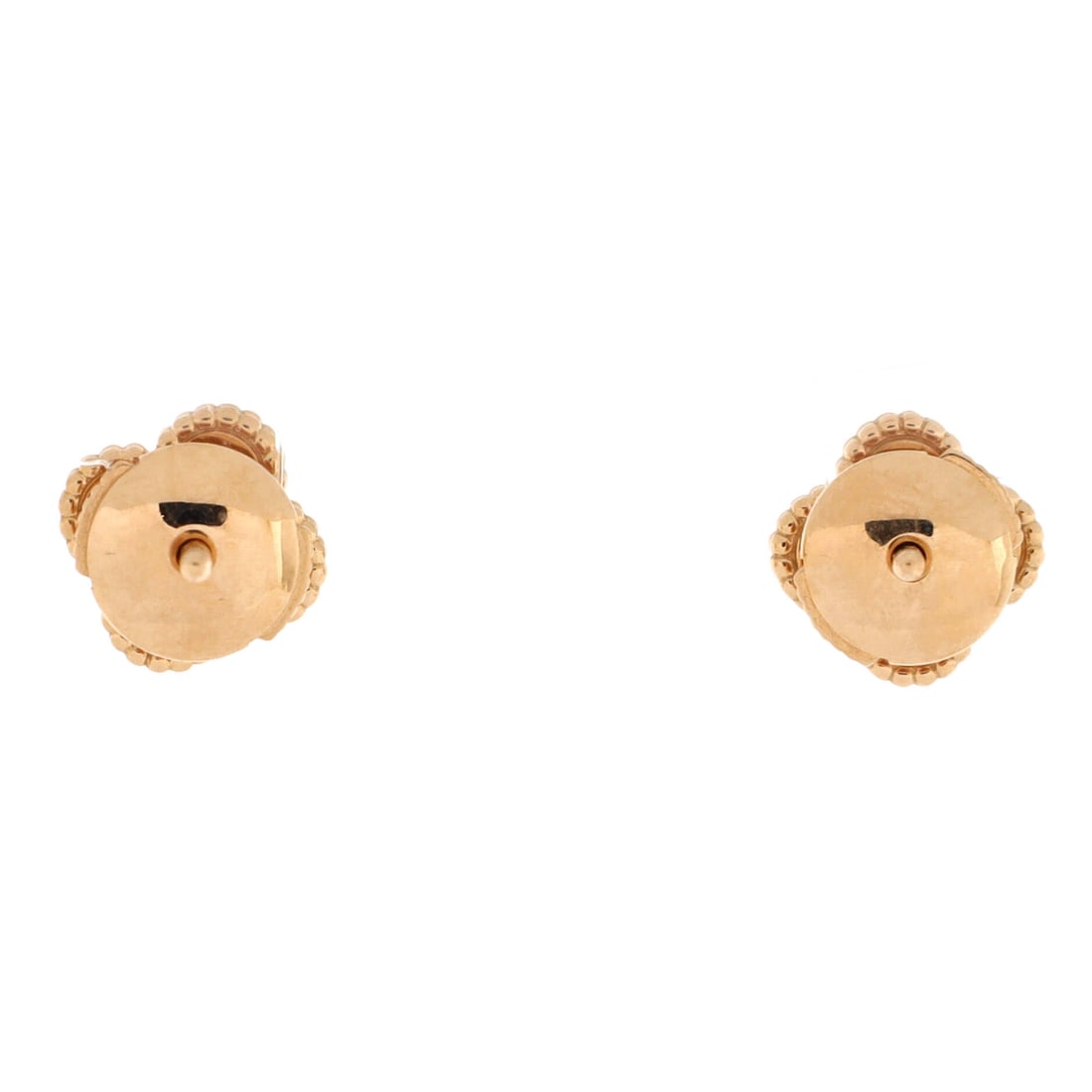 Van Cleef & Arpels Sweet Alhambra Stud Earrings 18K Rose Gold and Carnelian: Van Cleef & Arpels Sweet Alhambra Stud Earrings 18K Rose Gold and Carnelian in Rose Gold - a statement piece that still plays well with basics. This ring brings a clean hit of luxury with just enough