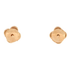 Van Cleef & Arpels Sweet Alhambra Stud Earrings 18K Rose Gold and Carnelian