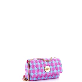 Versace Medusa Icon Chain Flap Bag Quilted Tweed Mini