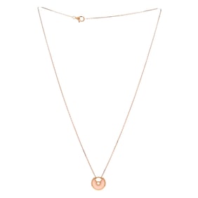 Cartier Cartier Amulette de Cartier Pendant Necklace 18K Rose Gold with Pink Opal and Diamond XS