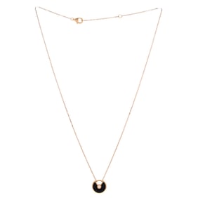 Cartier Cartier Amulette de Cartier Pendant Necklace 18K Rose Gold with Onyx and Diamond XS