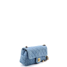 Chanel Chanel Pearl Crush Flap Bag Quilted Denim Mini
