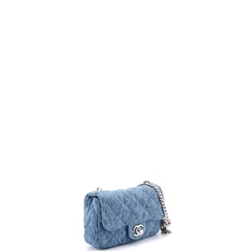 Chanel Chanel Sweet Heart Chain Square Flap Bag Quilted Camellia Denim Mini