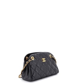Chanel Chanel CC Compartment Chain Bowler Bag Quilted Caviar Small