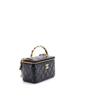 Chanel Chanel Golden Links Vanity Case with Chain Quilted Lambskin Small