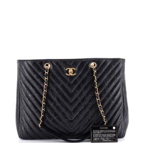Chanel Chanel Classic CC Shopping Tote Chevron Aged Calfskin Large