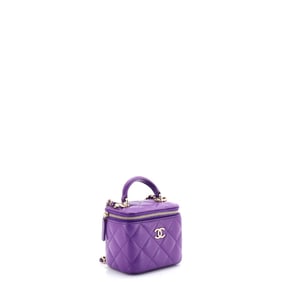 Chanel Chanel Classic Top Handle Vanity Case with Chain Quilted Lambskin Mini