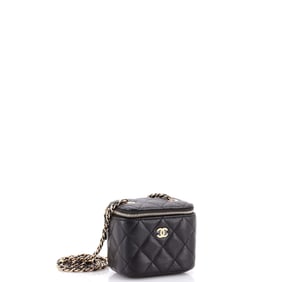Chanel Chanel Classic Vanity Case with Chain Quilted Caviar Mini