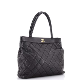 Chanel Chanel Vintage CC Tote Quilted Caviar Large