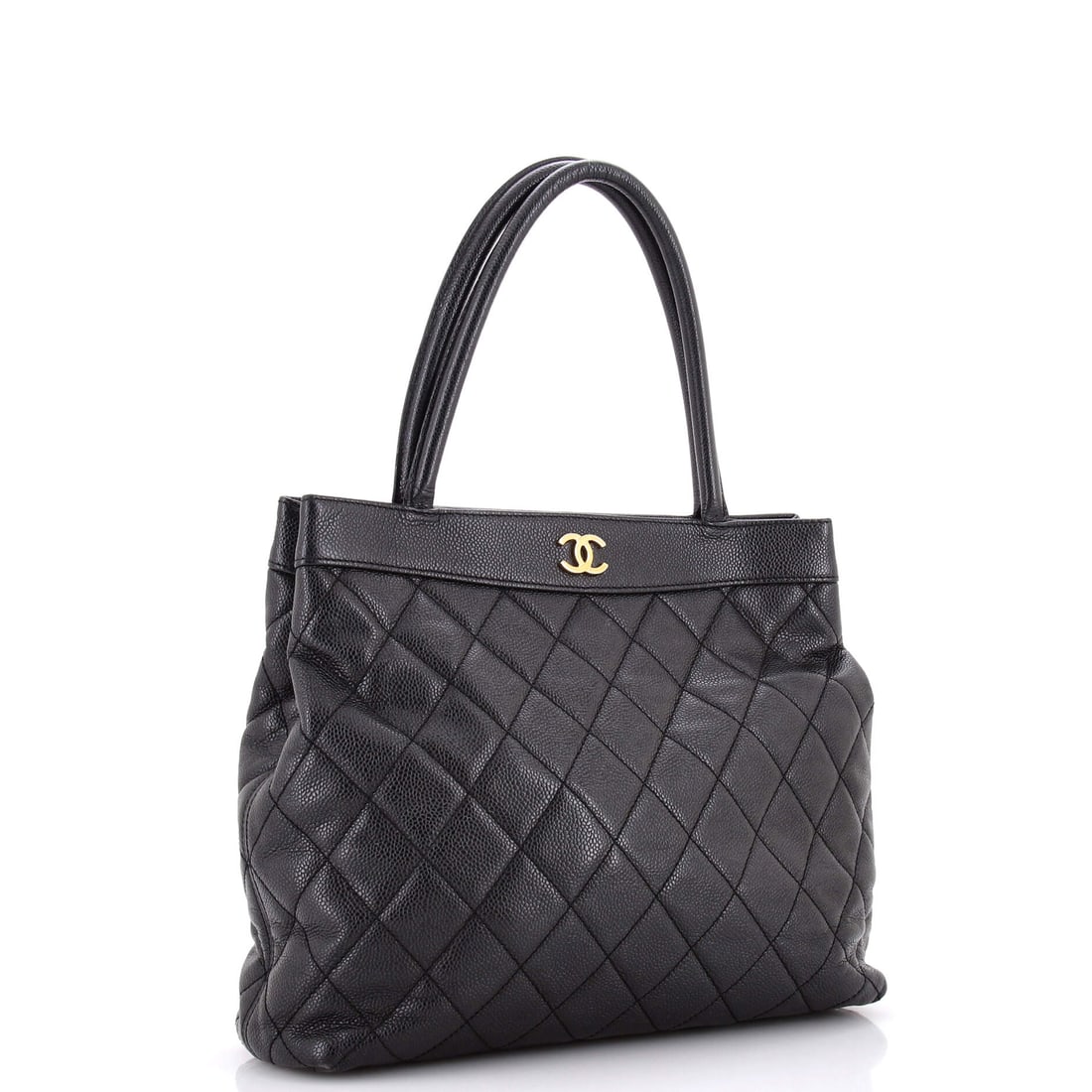 Chanel Chanel Vintage CC Tote Quilted Caviar Large (1 of 6)